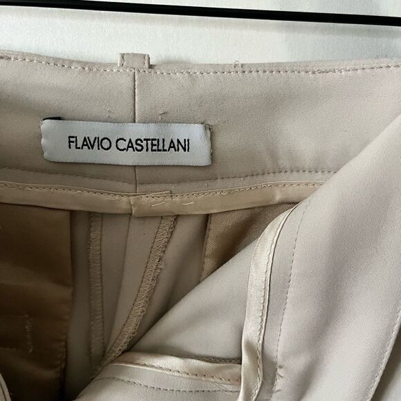 Flavio Castellani Cream Straight Pant Size 44 US 8 - Picture 3 of 4